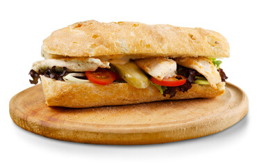 Chicken sandwich with salad