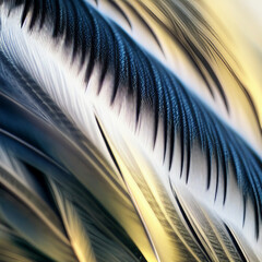Ivory Feathers Close Up with Details