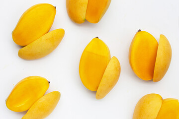 Tropical fruit, Mango on white