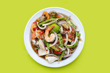 Thai spicy salad with seafood