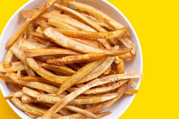 Crispy banana sticks. Fruit snack