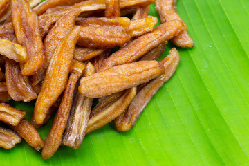Sun dried banana. Fruit snack