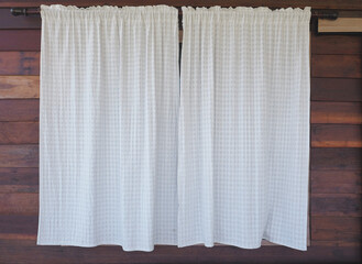 white cotton window curatin for vintage home decoration.