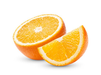 Sliced orange isolated on transparent png