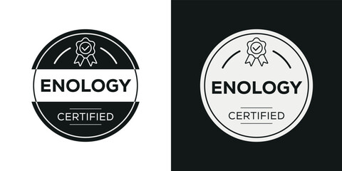 Fototapeta na wymiar Creative (Enology) Certified badge, vector illustration.