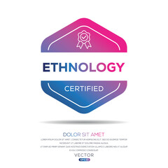 Creative (Ethnology) Certified badge, vector illustration.