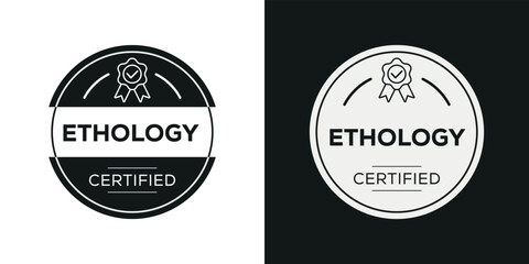 Fototapeta na wymiar Creative (Ethology) Certified badge, vector illustration.