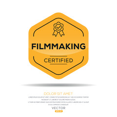 Creative (Filmmaking) Certified badge, vector illustration.