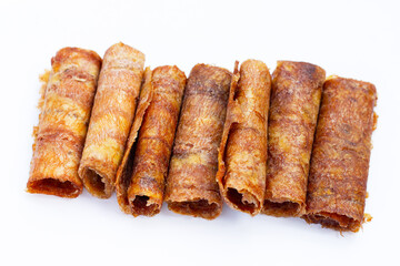 Sun dried banana roll snacks