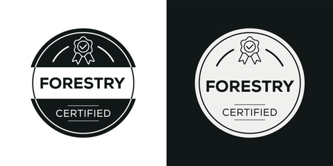 Fototapeta na wymiar Creative (Forestry) Certified badge, vector illustration.