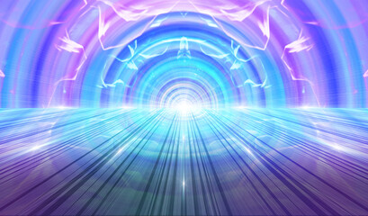Dynamic trend stage exhibition hall tunnel future technology space background