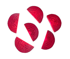 Beetroot slices isolated on transparent png - obrazy, fototapety, plakaty