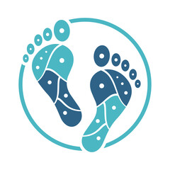 Logo illustration of the sole of the foot and its function vector