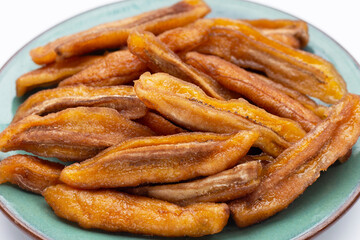 Sun dried banana. Fruit snack