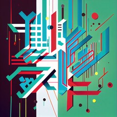 Fototapeta premium Typography graphics poster generated with Artificial Intelligence
