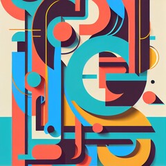 Typography graphics poster generated with Artificial Intelligence