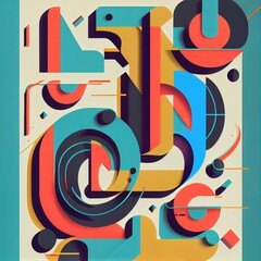 Typography graphics poster generated with Artificial Intelligence