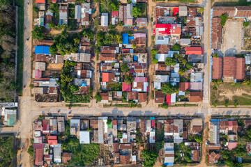 Aerial view of the city of Pucallpa, capital of the province of Ucayali.