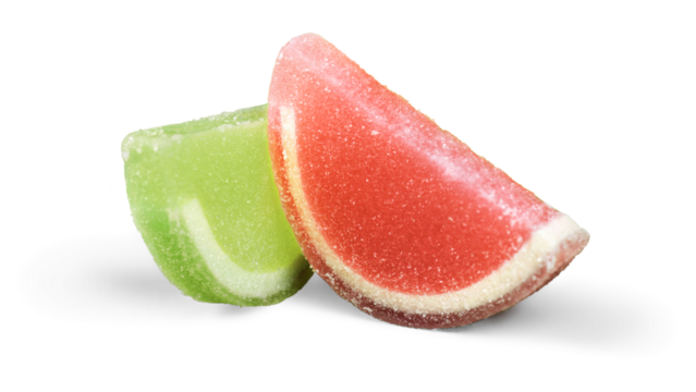 Colorful candies, jelly and marmalade. Isolated on white background