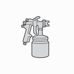 illustration of spray paint gun, vector art.
