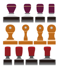 Side view concept of various sizes of modern stamp grip designs.