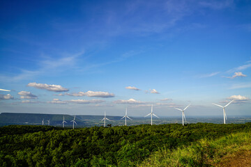 mountains, sky and dam  Turbines that generate electricity  Aerial view of Lam Ta Khlong Dam in...