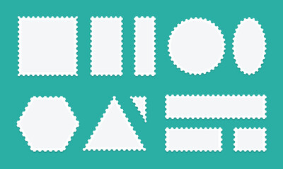 Blank postage stamps frames set
