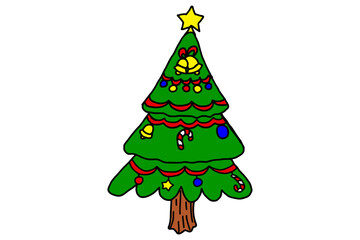 Green Christmas Tree Decoration Vector