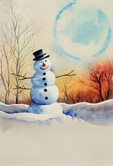 Obraz premium Watercolor Background for Winter
