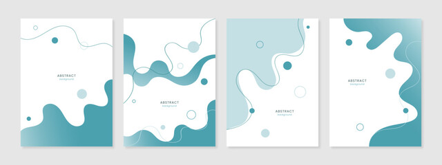 Modern cover templates with liquid shapes and lines in blue. Suitable for brochure, catalog, business papers, marketing materials.