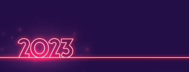 glowing neon style 2023 lettering for new year banner