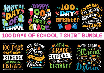 100 day of school colorful T-shirt design vector for print on demand, 100th day of school t-shirt design vector