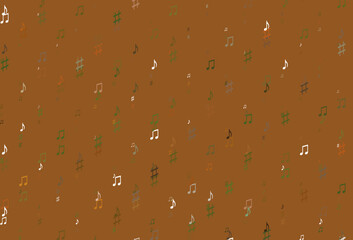 Light Green, Red vector texture with musical notes.