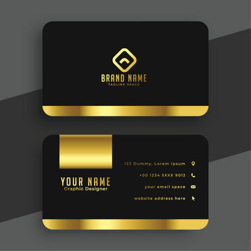 Black and golden design vip business card template
