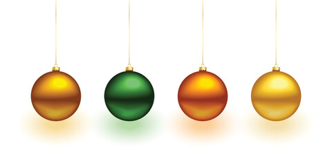 set of isolated christmas bauble ornament for xmas design vector illustration