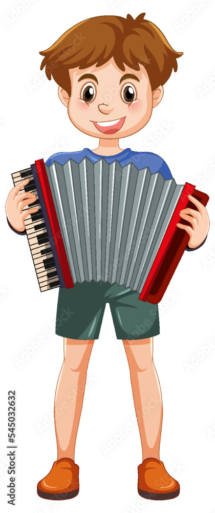 Wall mural boy playing accordion vector