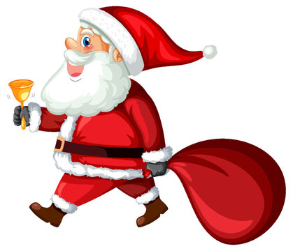 Santa Claus holding gift bag