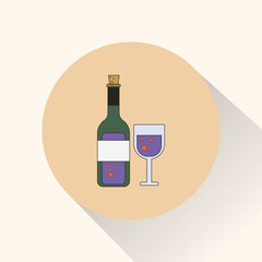 wine bottle and glass