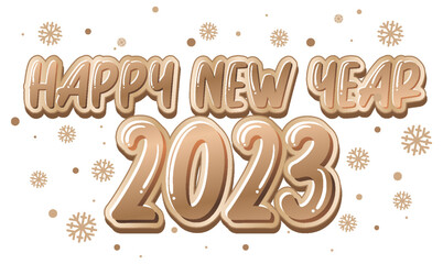 Fototapeta na wymiar Happy New Year 2023 text for banner design