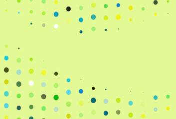 Light Green, Yellow vector cover with spots.