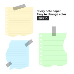 Vector illustration of torn sticky note paper