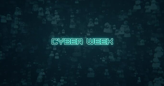 Cyber Week.  Neon Intro or Outro Video. Technology Products can also be used for Discounts and Offers.