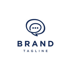 Circle Bubble Chat Logo Vector Template