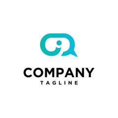 J Letter Bubble Chat Modern Logo Template