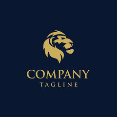 Lion Head Elegant Logo Template