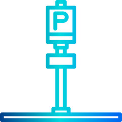 Parking gradient line icon