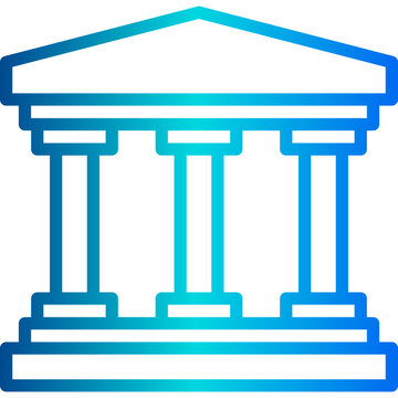 recommend clip art: Museum gradient line icon