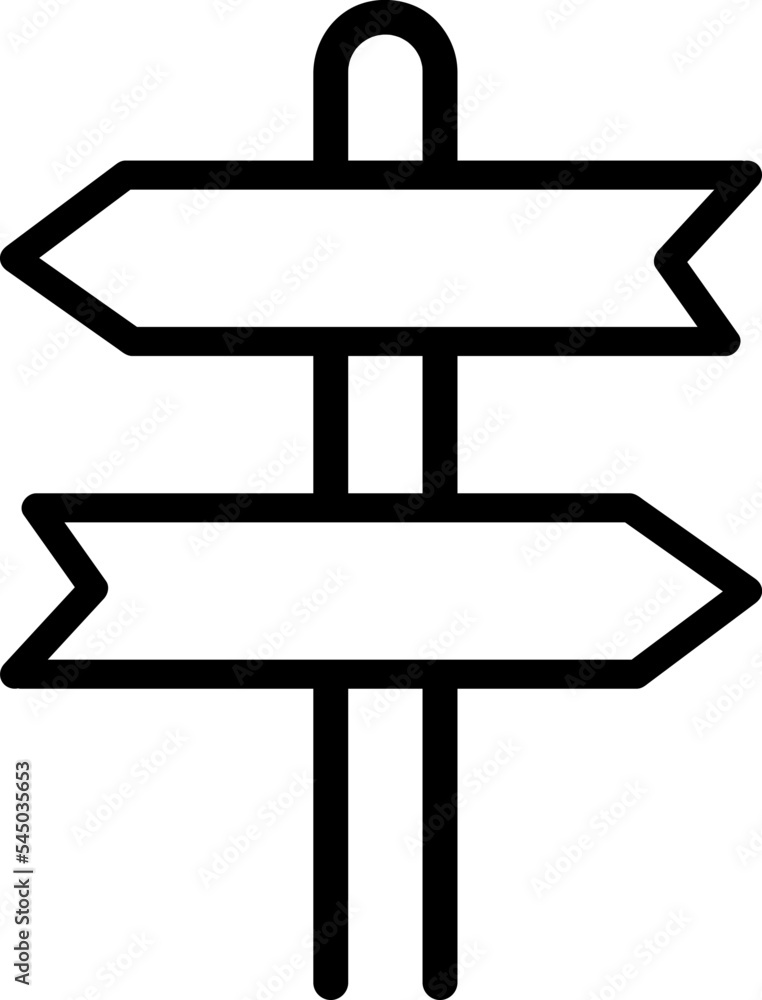 Poster signpost, pointer outline icon. road direction sign simple line symbol..eps