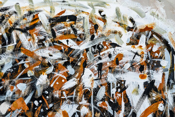 abstract hand painted canvas with expressive multicolored brush strokes