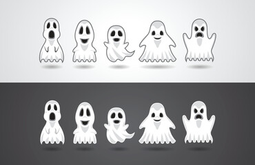 Obraz na płótnie Canvas Illustration Vector Design for Halloween Party with Action and Emotion of Ghost Characters Blanket.